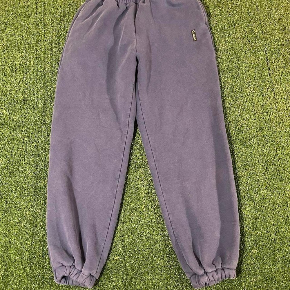 Comfrt Fleece Joggers Charcoal Gray Relaxed Fit Sweatpants Medium 0187